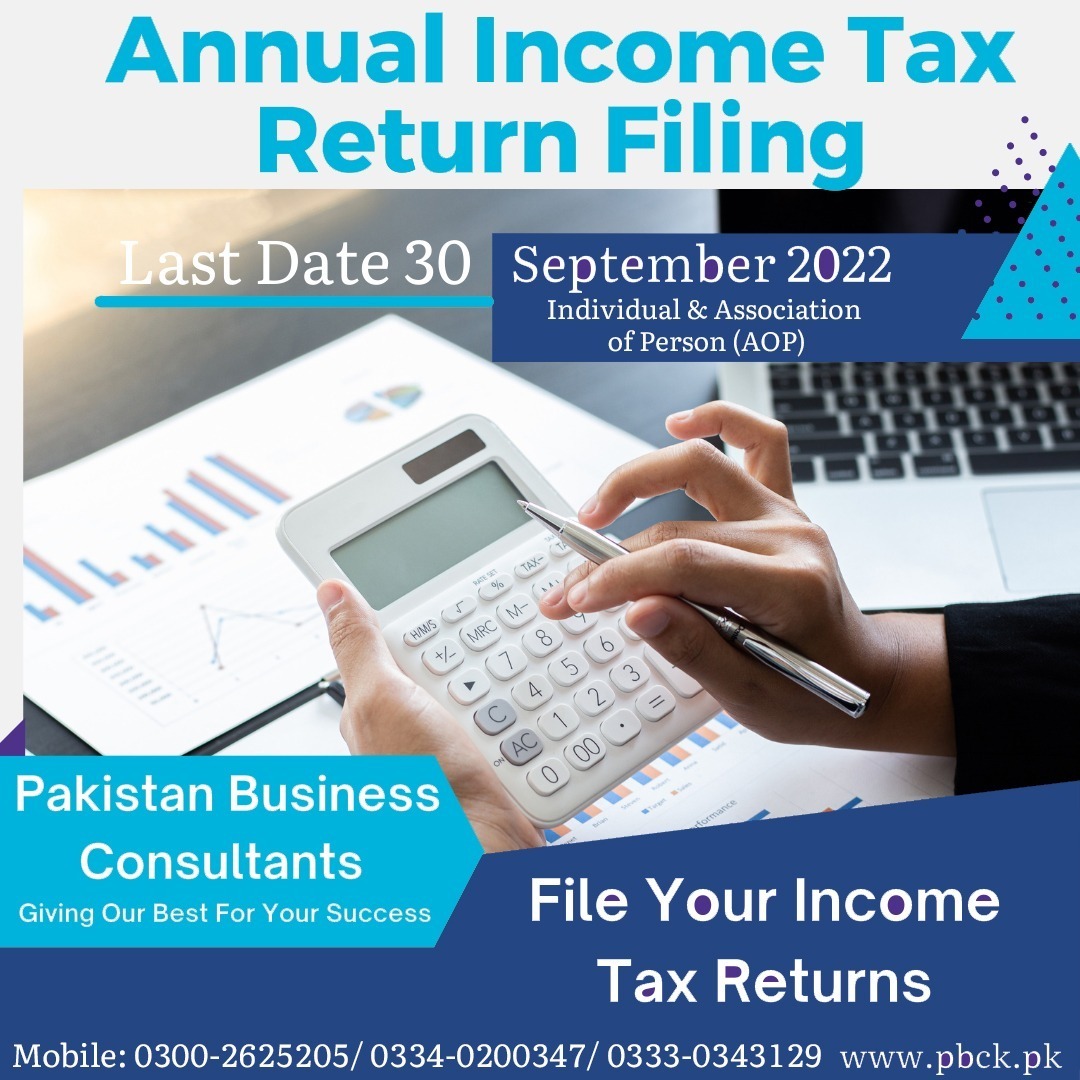 Income Tax Sales Tax Consultant in Karachi annual income tax return of an individual & company SErvices